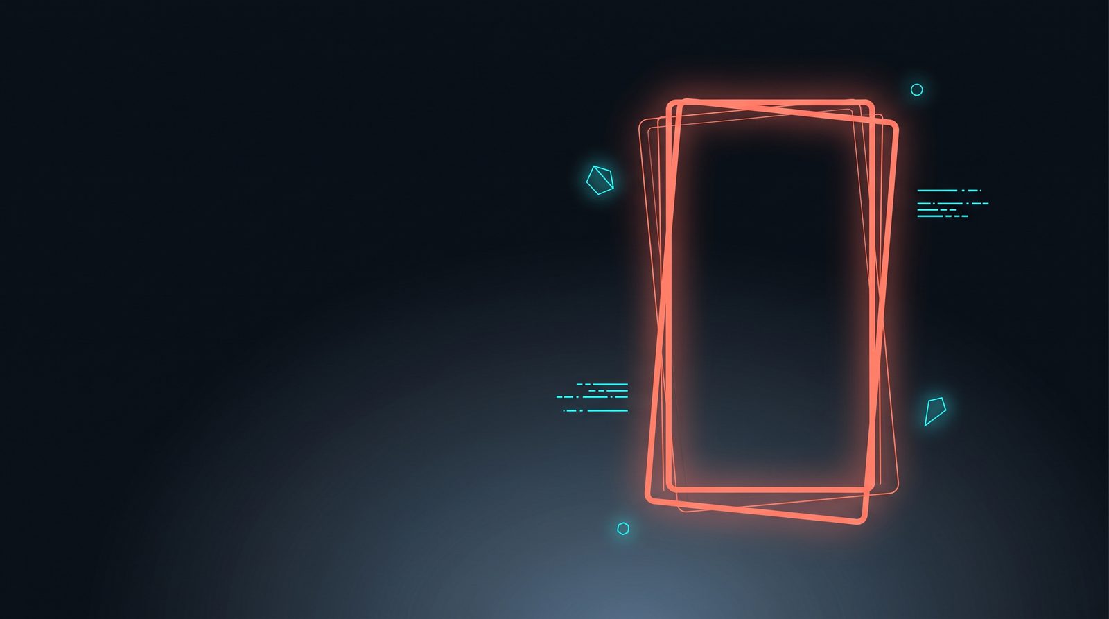 Several hand-held vertical frames at irregular angles, deliberately imperfect